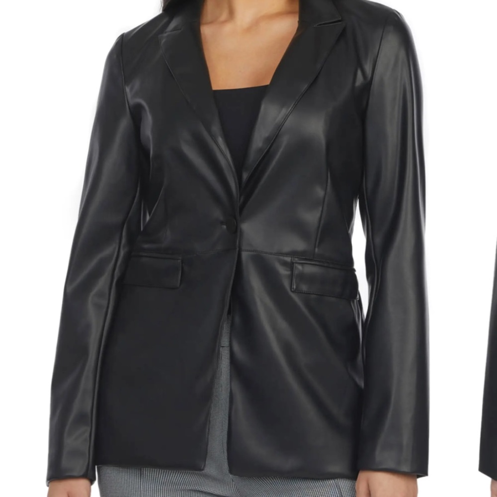 Laundry by Shelli Segal Faux Leather Blazer